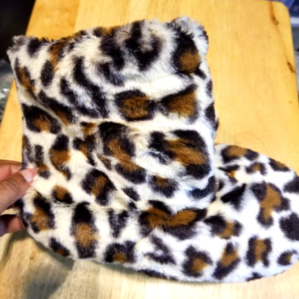 Leopard Bootie Slippers